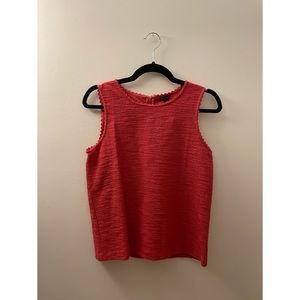 NWT ANN TAYLOR Red/Deep Coral Sleeveless Blouse (Sz S)